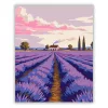 Alkonyi levendulaföld - számfestő készlet - Számfestő.hu - 50×60cm - Keretre feszítve
