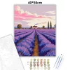 Alkonyi levendulaföld - számfestő készlet - Számfestő.hu - 40×50cm - Keret nélkül