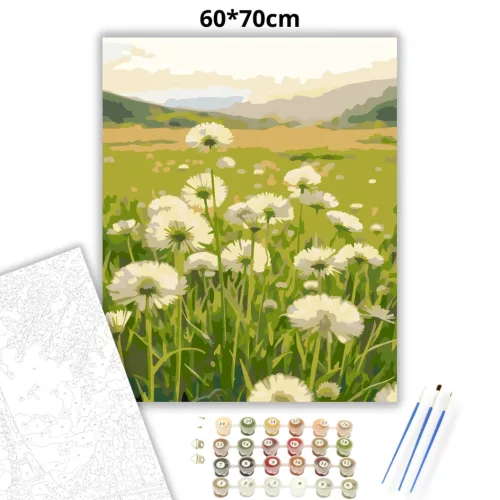 Derűs pitypangok - számfestő készlet - Számfestő.hu - 60×70cm - Keretre feszítve