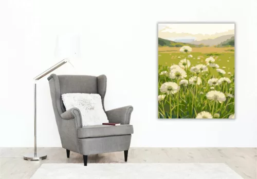 Derűs pitypangok - számfestő készlet - Számfestő.hu - 60×70cm - Keret nélkül