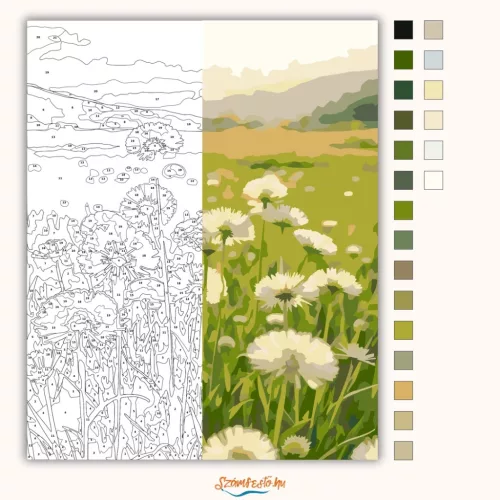 Derűs pitypangok - számfestő készlet - Számfestő.hu - 40×50cm - Keret nélkül