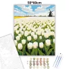 Üde tulipánmező - számfestő készlet - Számfestő.hu - 50×60cm - Keretre feszítve