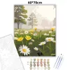 Párás vadvirágos rét - számfestő készlet - Számfestő.hu - 60×70cm - Keretre feszítve
