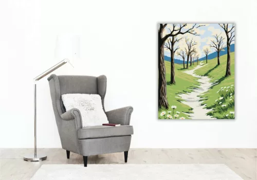 Virágzó gyümölcsfák - számfestő készlet - Számfestő.hu - 40×50cm - Keret nélkül