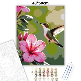 Tavaszi rododendron virágok - számfestő készlet - Számfestő.hu - 40×50cm - Keret nélkül