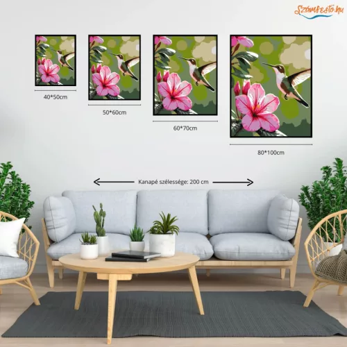 Tavaszi rododendron virágok - számfestő készlet - Számfestő.hu - 40×50cm - Keret nélkül
