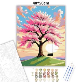 Cseresznyefa hintája - számfestő készlet - Számfestő.hu - 40×50cm - Keret nélkül