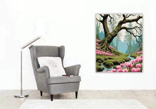 Virágzó ciklámenek - számfestő készlet - Számfestő.hu - 60×70cm - Keret nélkül