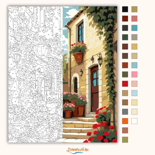 Mediterrán sikátor - számfestő készlet - Számfestő.hu - 40×50cm - Keret nélkül