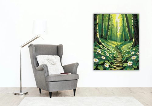 Üde erdei ösvény - számfestő készlet - Számfestő.hu - 50×60cm - Keret nélkül