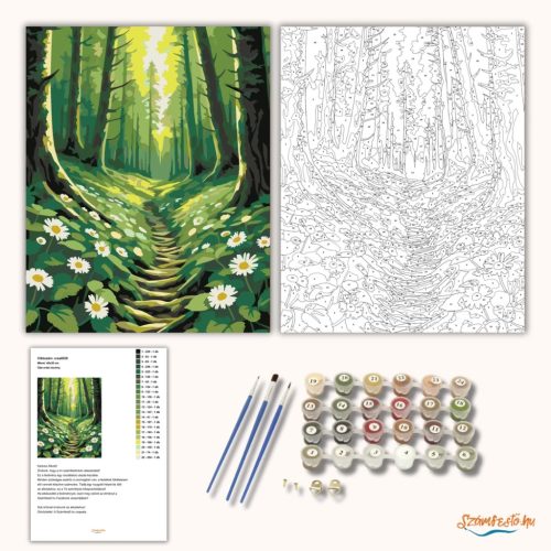 Üde erdei ösvény - számfestő készlet - Számfestő.hu - 60×70cm - Keret nélkül