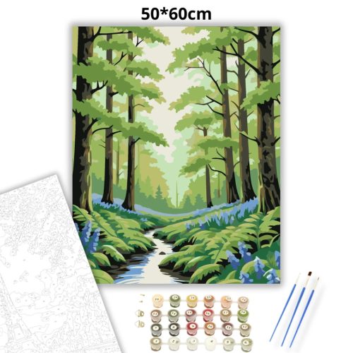Tavaszi erdő szépsége - számfestő készlet - Számfestő.hu - 50×60cm - Keret nélkül