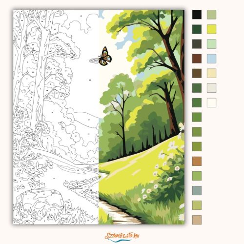 Kanyargó ösvény - számfestő készlet - Számfestő.hu - 60×70cm - Keretre feszítve