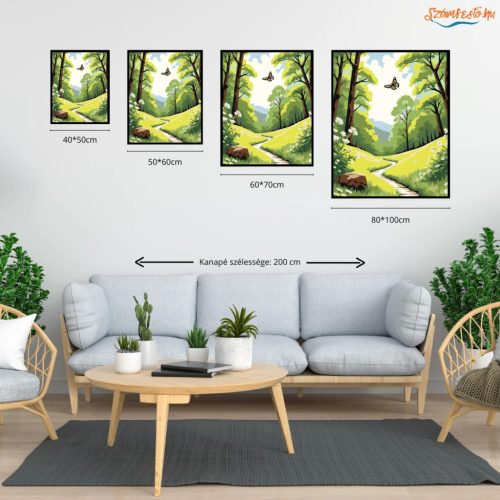 Kanyargó ösvény - számfestő készlet - Számfestő.hu - 60×70cm - Keretre feszítve