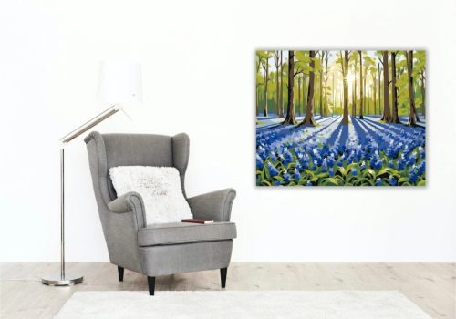 Napsütötte harangvirág mező - számfestő készlet - Számfestő.hu - 60×70cm - Keret nélkül