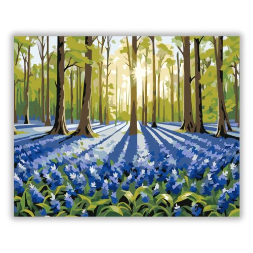 Napsütötte harangvirág mező - számfestő készlet - Számfestő.hu - 40×50cm - Keretre feszítve