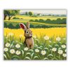 Éber nyuszi a réten - számfestő készlet - Számfestő.hu - 80×100cm - Keretre feszítve