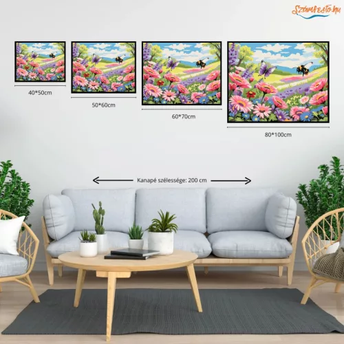 Réti vadvirágok - számfestő készlet - Számfestő.hu - 40×50cm - Keret nélkül