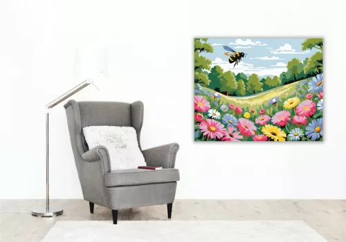 Tavaszi vadvirágmező - számfestő készlet - Számfestő.hu - 40×50cm - Keretre feszítve