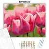 Pirkadati tulipánok - számfestő készlet - Számfestő.hu - 80×100cm - Keret nélkül