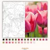Pirkadati tulipánok - számfestő készlet - Számfestő.hu - 40×50cm - Keret nélkül