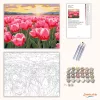 Aranyló tulipán tenger - számfestő készlet - Számfestő.hu - 60×70cm - Keretre feszítve