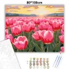 Aranyló tulipán tenger - számfestő készlet - Számfestő.hu - 80×100cm - Keret nélkül