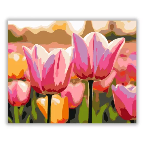 Csodálatos tulipánok - számfestő készlet - Számfestő.hu - 60×70cm - Keret nélkül