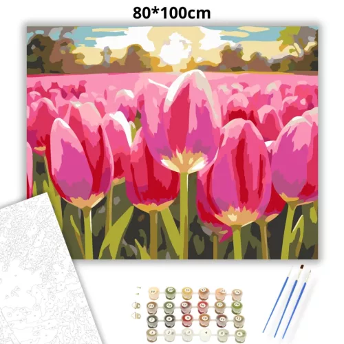 Tulipántenger - számfestő készlet - Számfestő.hu - 80×100cm - Keret nélkül