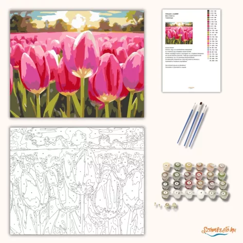 Tulipántenger - számfestő készlet - Számfestő.hu - 80×100cm - Keretre feszítve