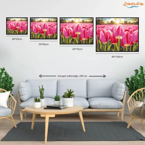 Tulipántenger - számfestő készlet - Számfestő.hu - 80×100cm - Keret nélkül
