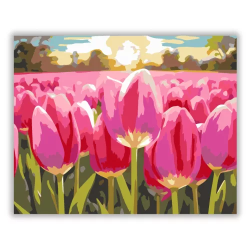 Tulipántenger - számfestő készlet - Számfestő.hu - 80×100cm - Keretre feszítve