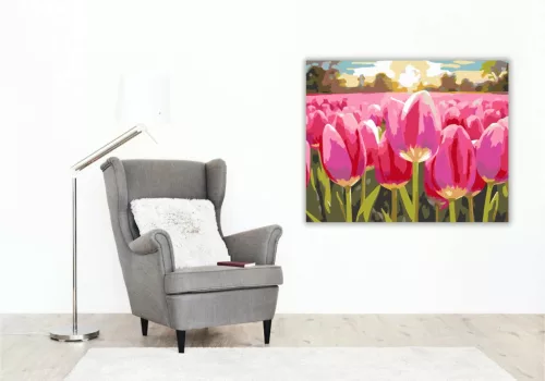 Tulipántenger - számfestő készlet - Számfestő.hu - 80×100cm - Keret nélkül