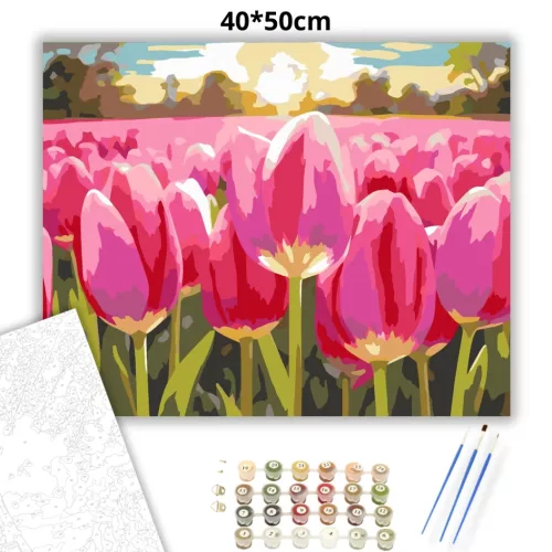 Tulipántenger - számfestő készlet - Számfestő.hu - 40×50cm - Keretre feszítve