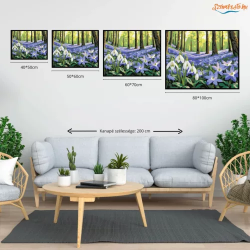 Csendes ibolyaszőnyeg - számfestő készlet - Számfestő.hu - 80×100cm - Keret nélkül