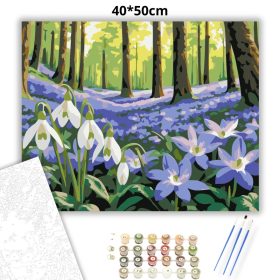 Csendes ibolyaszőnyeg - számfestő készlet - Számfestő.hu - 40×50cm - Keret nélkül