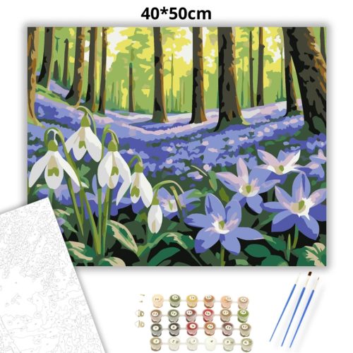 Csendes ibolyaszőnyeg - számfestő készlet - Számfestő.hu - 40×50cm - Keret nélkül