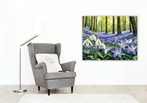 Csendes ibolyaszőnyeg - számfestő készlet - Számfestő.hu - 40×50cm - Keretre feszítve