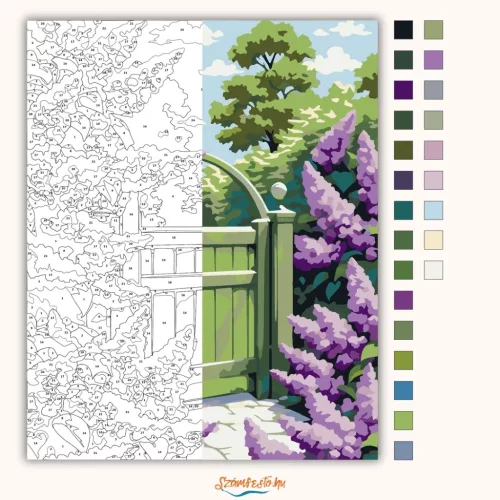 Üde orgonakapu - számfestő készlet - Számfestő.hu - 60×70cm - Keret nélkül