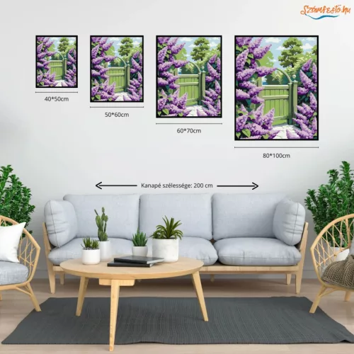 Üde orgonakapu - számfestő készlet - Számfestő.hu - 40×50cm - Keret nélkül