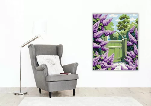 Üde orgonakapu - számfestő készlet - Számfestő.hu - 40×50cm - Keretre feszítve