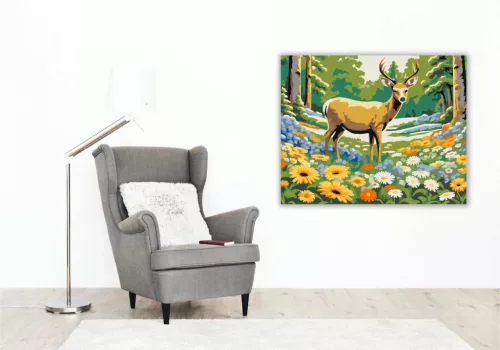 Tavaszi tisztás őre - számfestő készlet - Számfestő.hu - 50×60cm - Keret nélkül