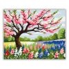 Virágzó cseresznyefa - számfestő készlet - Számfestő.hu - 80×100cm - Keretre feszítve