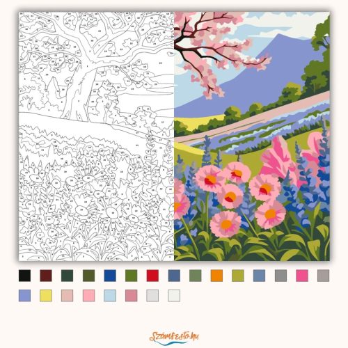 Napsütötte nyugalom - számfestő készlet - Számfestő.hu - 60×70cm - Keretre feszítve