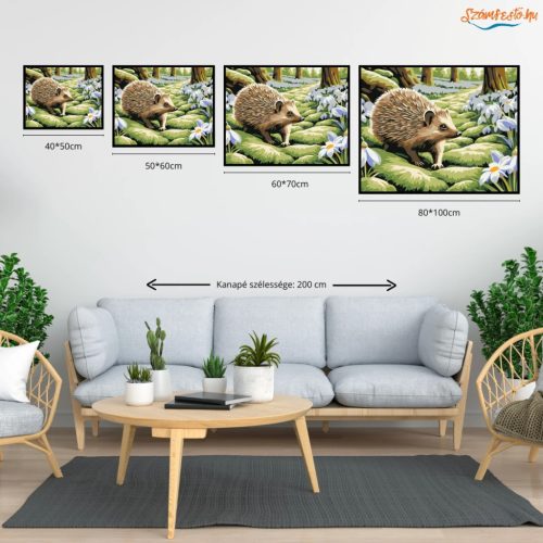 Mohás ösvény csendje - számfestő készlet - Számfestő.hu - 50×60cm - Keret nélkül