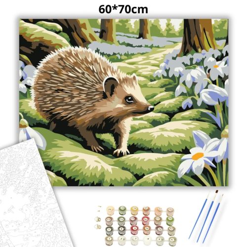 Mohás ösvény csendje - számfestő készlet - Számfestő.hu - 60×70cm - Keret nélkül