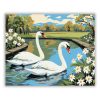 Békés hattyúpár - számfestő készlet - Számfestő.hu - 40×50cm - Keretre feszítve