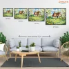 Nádtetős házikó - számfestő készlet - Számfestő.hu - 80×100cm - Keretre feszítve