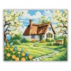 Nádtetős házikó - számfestő készlet - Számfestő.hu - 80×100cm - Keretre feszítve