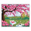 Tavaszi kerti pihenő - számfestő készlet - Számfestő.hu - 60×70cm - Keretre feszítve